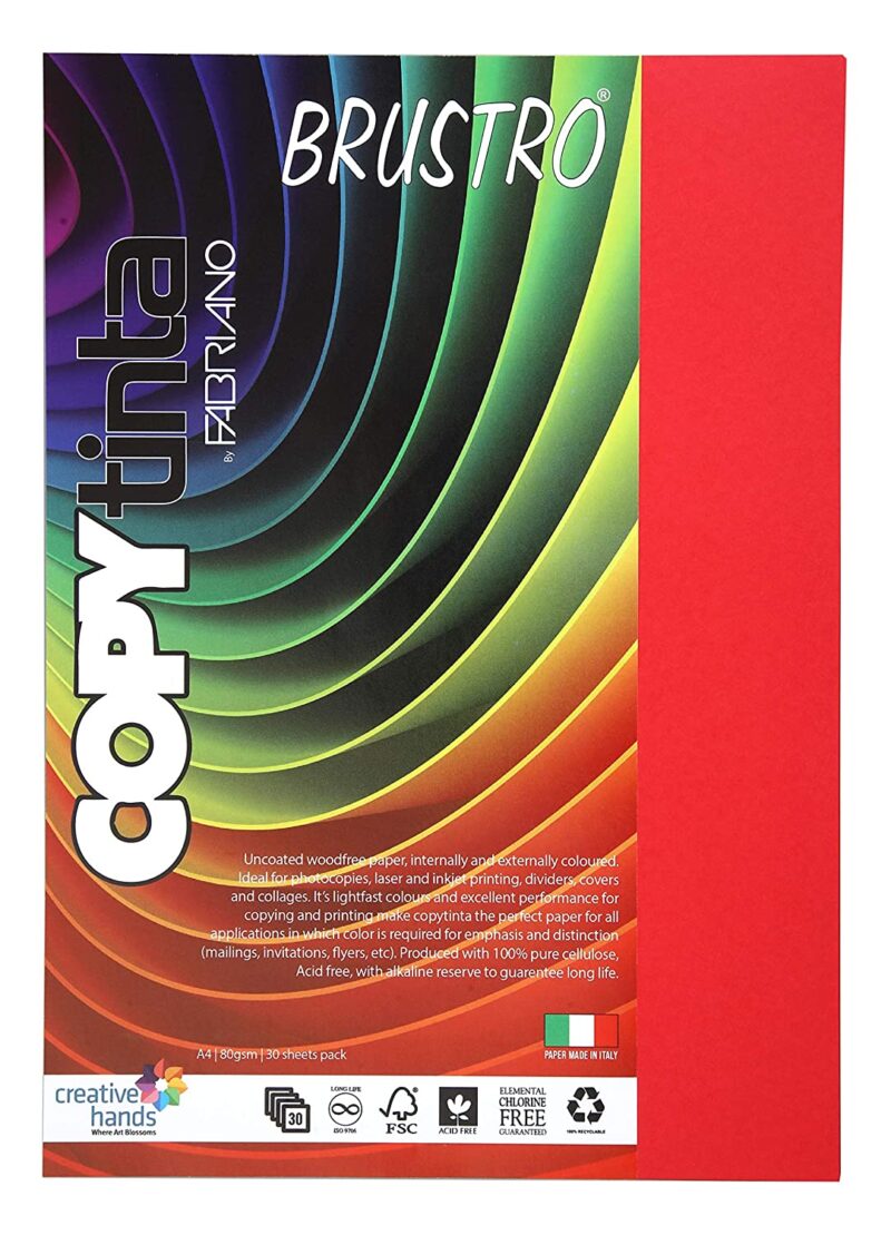 BRUSTRO Copytinta Coloured Craft Paper A4 Size 80 GSM Pastel Green Shade, 30 Sheets Pack. Double Side Coloured for Office Printing, Art, Origami, Craft. VERDE CHIARO - Image 17