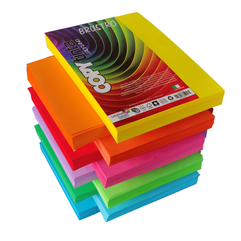 BRUSTRO Copytinta Multicoloured Craft Paper | DIY Art |A4 Size | 80 GSM | Pack of 40 Sheets (10 colors x 4 sheets) | Ideal for Students and Adults Origami ideas, Home, School, Office, Stationery Use - Image 3
