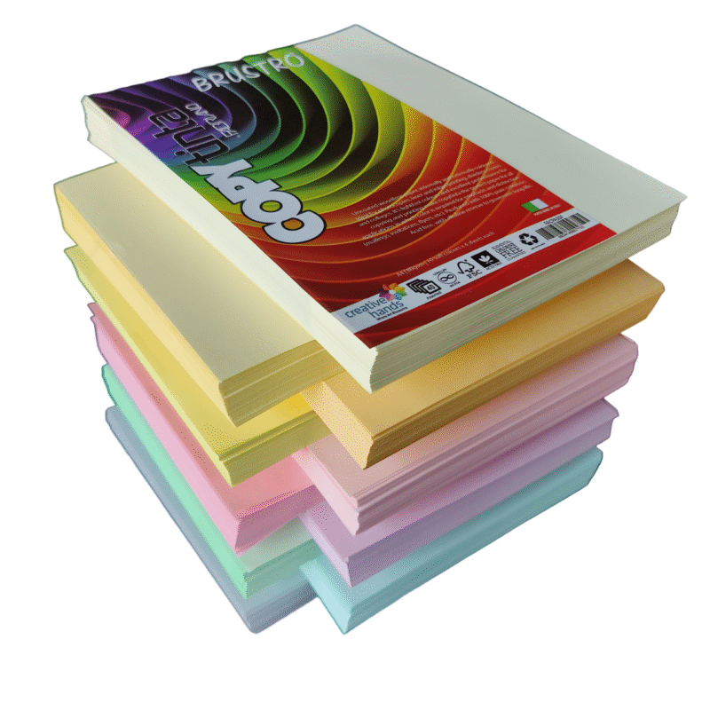 BRUSTRO Copytinta Multicolored Craft Paper | A4 Size | 80 GSM | Pack of 40 Sheets (10 colors x 4 sheets) | Ideal for Students and Adults, Origami ideas, Home, School, Office Use, Stationery, DIY Art - Image 2