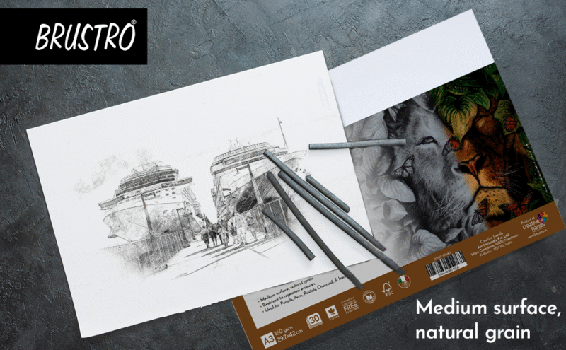 Brustro Artists Drawing Paper 160 GSM A3 Size, Pack of 30 Sheets - Image 2