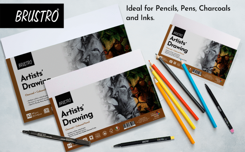 Brustro Artists Drawing Paper 160 GSM A3 Size, Pack of 30 Sheets - Image 3