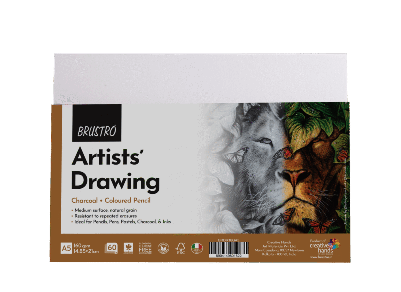 Brustro Artists Drawing Paper 160 GSM A5 Size, Pack of 60 Sheets