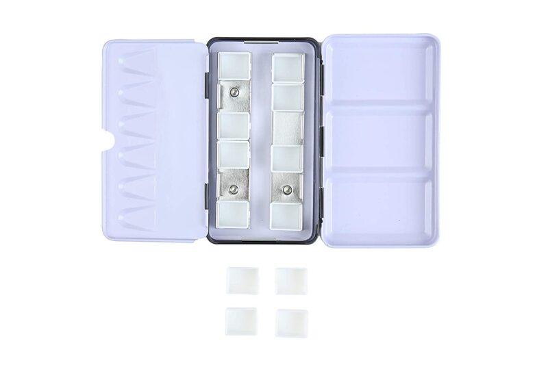 Brustro Empty Watercolour 12 Half Pan Metal Box (Pans Included) - Image 4