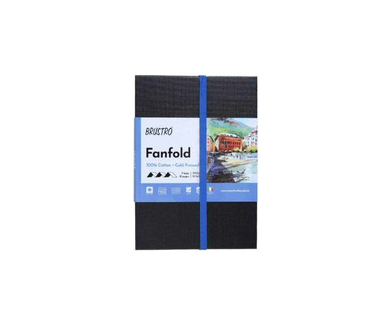 Brustro Artists Fanfold Watercolour Book 100% Cotton Mouldmade 300 GSM Cold Pressed 10.5x15cm.(9 Folds/18 Sides) - Image 6