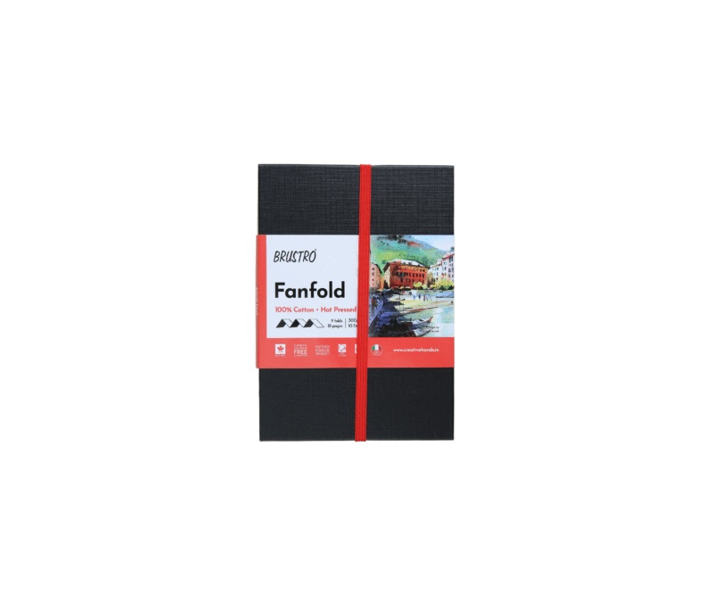 Brustro Artists Fanfold Watercolour Book 100% Cotton Mouldmade 300 GSM Hot Pressed 10.5x15cm.(9 Folds/18 Sides) - Image 7