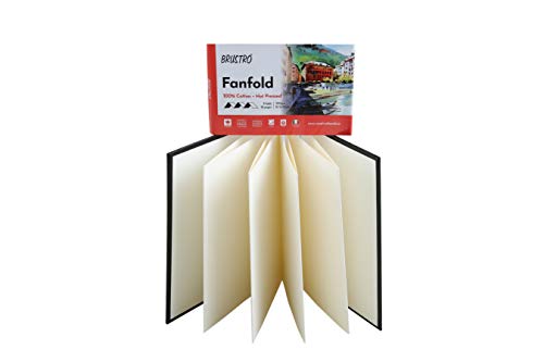 Brustro Artists Fanfold Watercolour Book 100% Cotton Mouldmade 300 GSM Hot Pressed 10.5x15cm.(9 Folds/18 Sides) - Image 6
