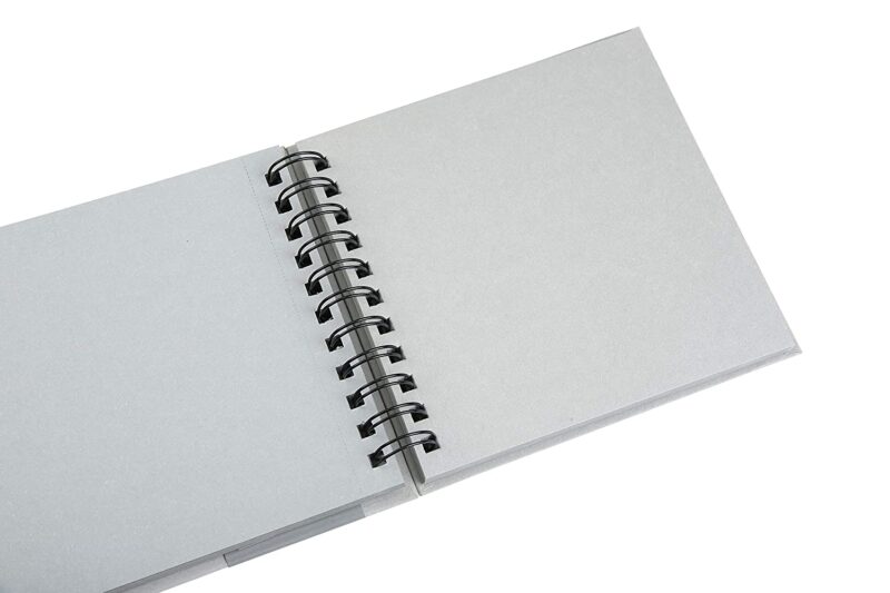 BRUSTRO Toned Paper - Grey Sketchbook | A5, 120 GSM | 60 Sheets/120 Pages |Wiro Bound, Spiral, Drawing, Sketching, Acid-free Paper, Dry media, Mandala Art, Graphite, Charcoal, Colour pencils, Gel pens - Image 3