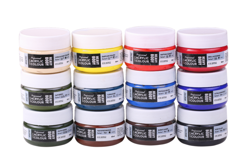Brustro Professional Artists' HEAVYBODY Acrylic Paint Packs - 50ML Pack of 12 B - Image 3