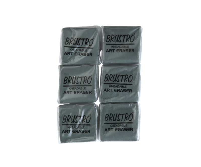 BRUSTRO Kneadable Art Eraser | Pack of 6 | Ideal for Students and Adults,  Soft, Durable, Charcoal, Cleaning, Lightening, Correction of Drawings, Sketching, Art, Fineart, School, Office Use - Image 5