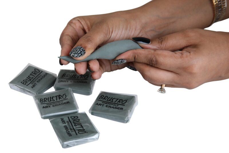BRUSTRO Kneadable Art Eraser | Pack of 6 | Ideal for Students and Adults,  Soft, Durable, Charcoal, Cleaning, Lightening, Correction of Drawings, Sketching, Art, Fineart, School, Office Use - Image 3