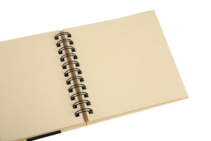 Brustro Toned Paper - Kraft Sketchbook, Wiro Bound, Size A4, 100GSM. (100 Sheets) 200 Pages - Image 2