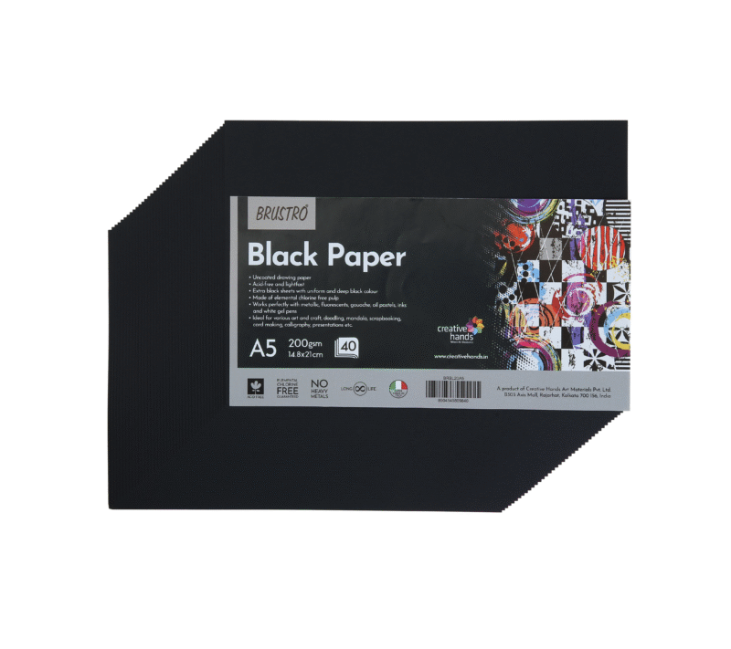 Brustro Artists Metallic Acrylic Set of 24x12ml with Black Paper A5 (40 Sheets) - Image 7