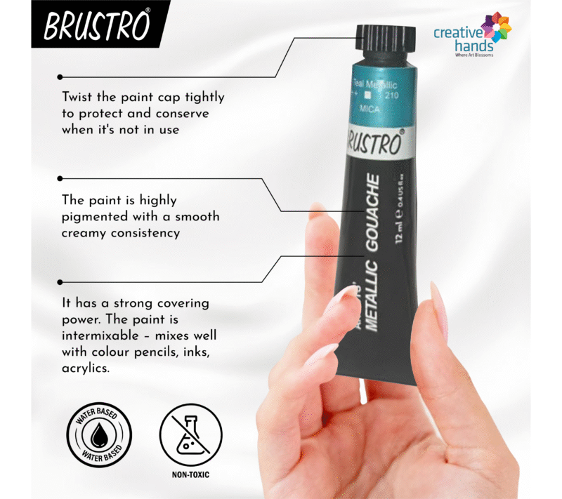Brustro Artists' Metallic Gouache Set of 18x12ml - Image 3