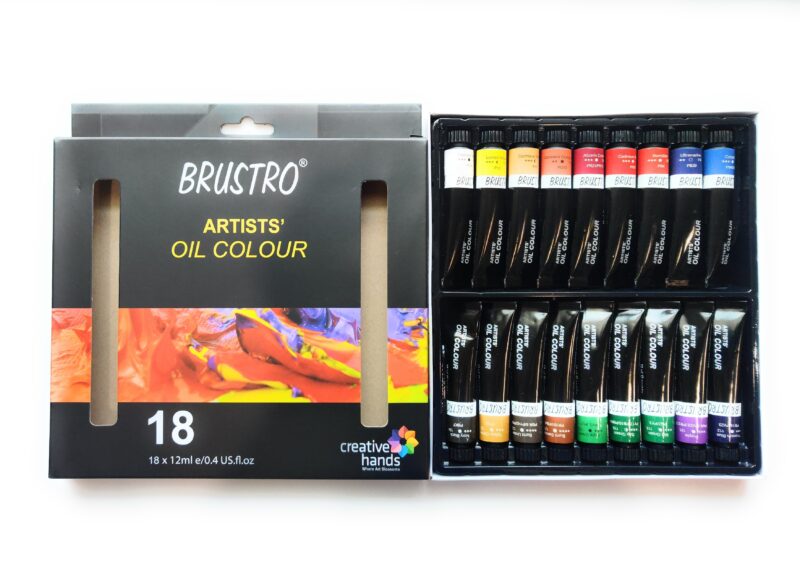 BRUSTRO Artists’ Oil Colour Set of 18 Colours X 12ML Tubes - Image 5