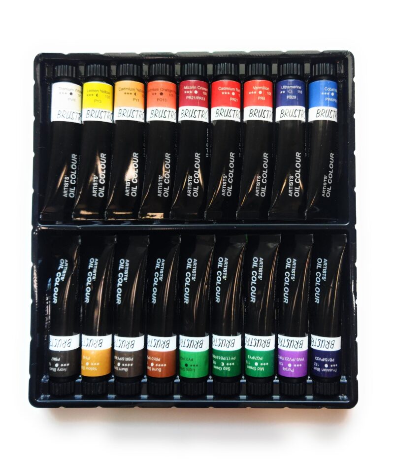 BRUSTRO Artists’ Oil Colour Set of 18 Colours X 12ML Tubes - Image 6