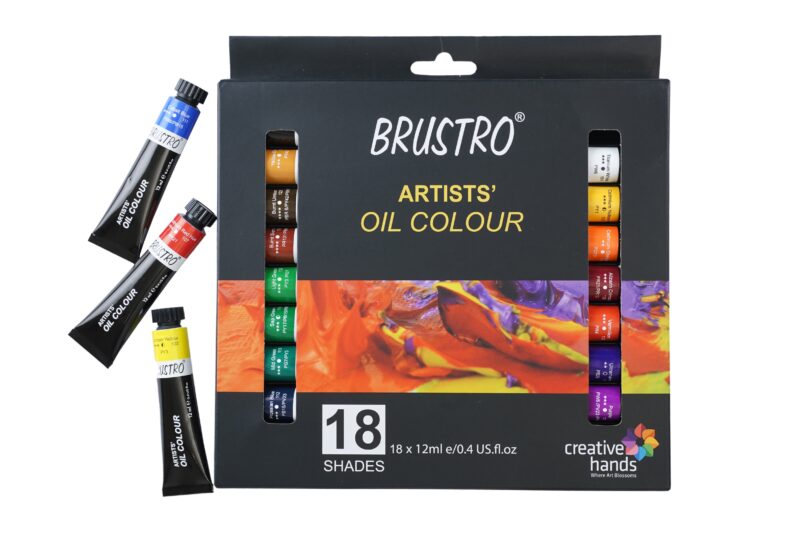 BRUSTRO Artists’ Oil Colour Set of 18 Colours X 12ML Tubes - Image 4