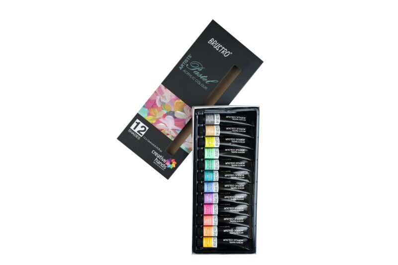 BRUSTRO Artist's Acrylic Pastel Colour | Set of 12 Colors X 12ml Tubes | Ideal for Paper, Canvas, Shading, Portrait, Coloring, Inter-mixable, Perfect for Artists and Crafters - Image 2