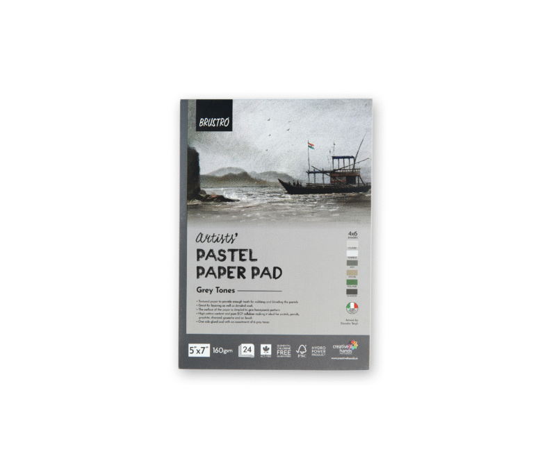 Brustro Artists' Pastel Paper Pad of 24 Sheets (160 GSM), Colour - Grey Tones, Size - 5 x 7" - Image 3