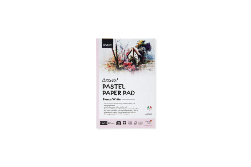 Brustro Artists’ Pastel Paper Pad of 24 Sheets (160 GSM), Colour – White, Size – 3.5" X 5.5" - Image 2