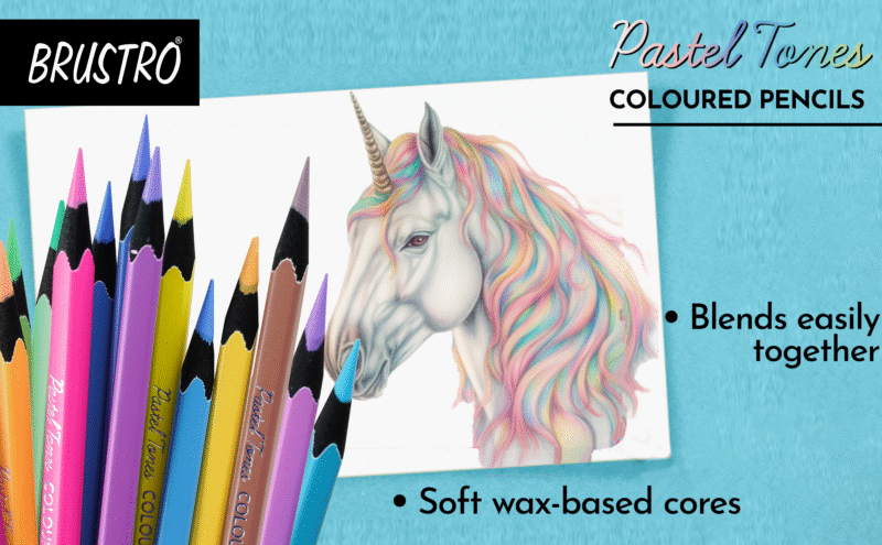 BRUSTRO Artist's  Coloured Pencils Pastel Tone Set of 36 (in elegant tin box) - Image 7