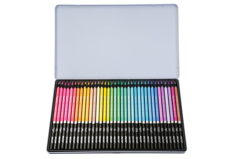 BRUSTRO Artist's  Coloured Pencils Pastel Tone Set of 36 (in elegant tin box) - Image 8