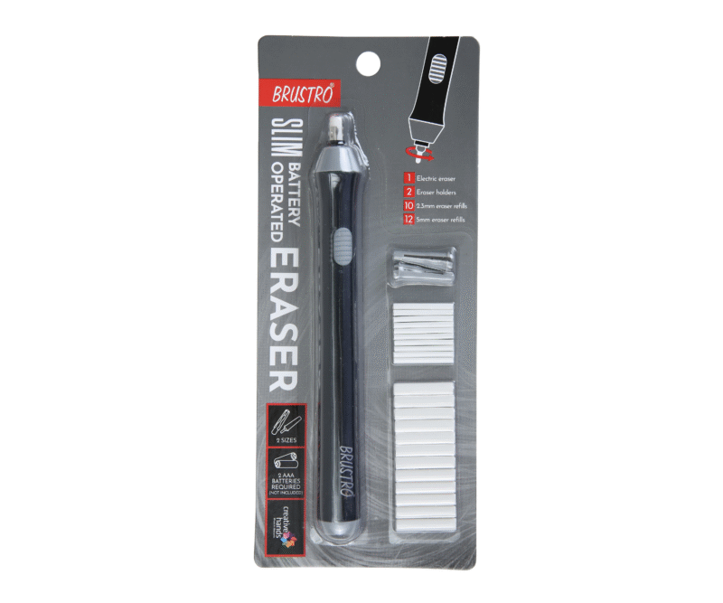 BRUSTRO Automatic Eraser | 2.3mm, 5mm| 22 Refills, 2 Eraser Holders | Ideal for Students and Adults, Drawing, Sketching, Mandala, Portrait | Battery Operated, Electric (Batteries not Included) - Image 6