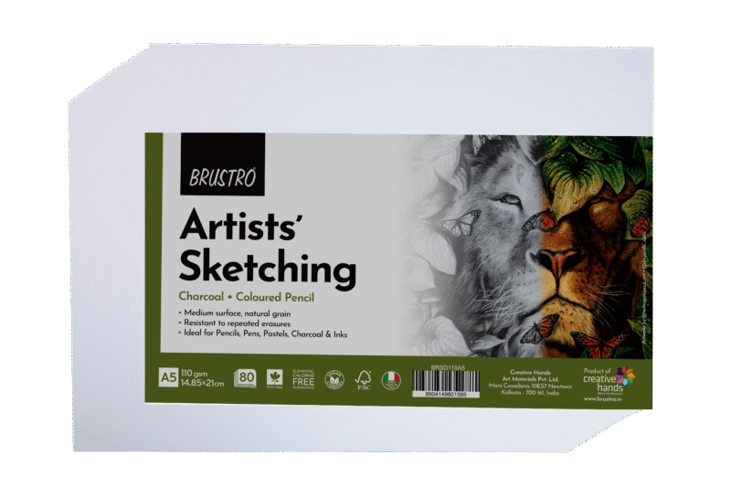 Brustro Artists Sketching Paper 110 GSM A5 Size, Pack of 80 Sheets - Image 4