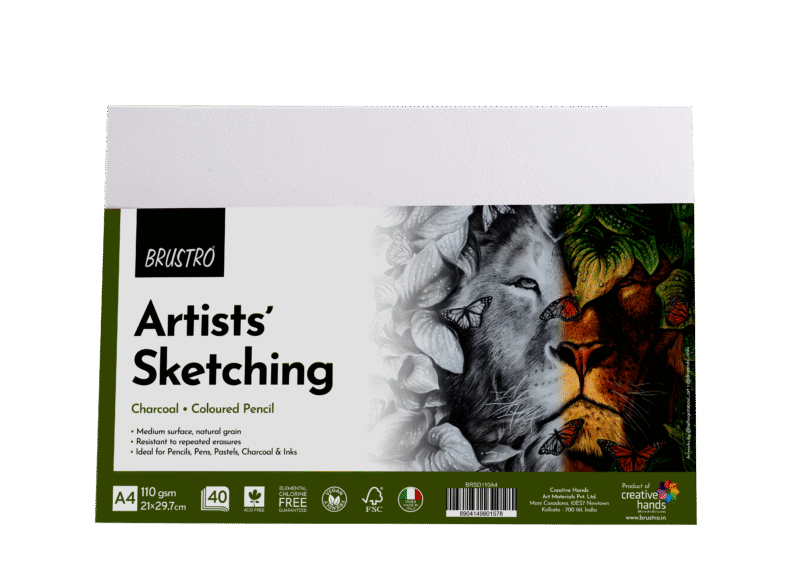 Brustro Artists Sketching Paper 110 GSM A4 Size, Pack of 40 Sheets - Image 4
