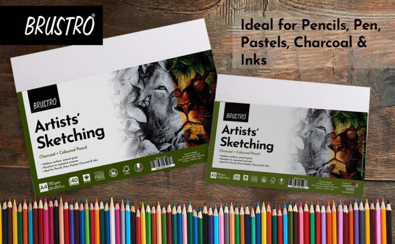 Brustro Artists Sketching Paper 110 GSM A5 Size, Pack of 80 Sheets - Image 3