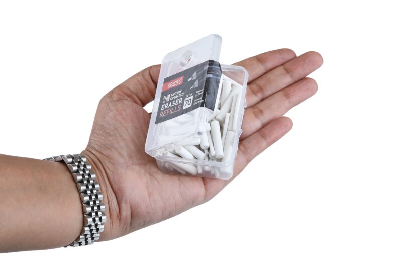 BRUSTRO Slim Battery Operated Eraser Refills |Set of 70 - includes - 30 Pieces of 5x25mm & 40 Pieces of 2.3x25mm| Artists Sketching, Drawing, Portrait Shading, Graphite, charcoal Pencils Correction - Image 3