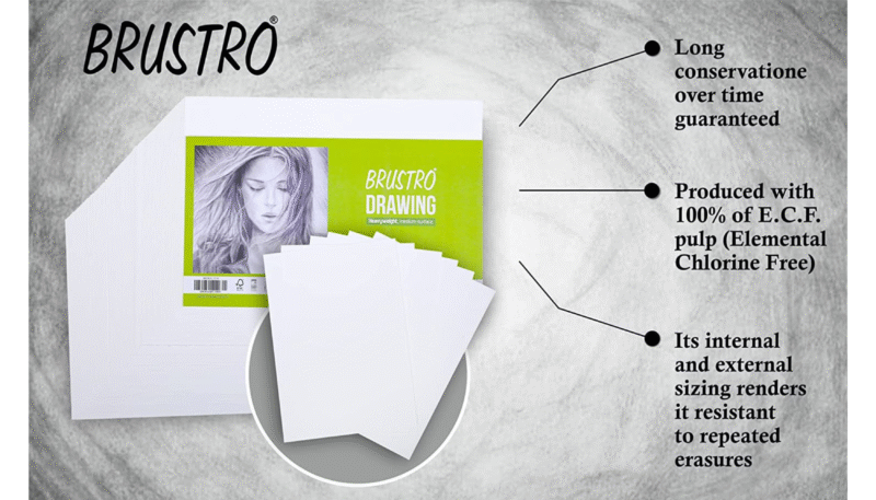 Brustro Artists' Drawing Paper 200gsm Jumbo - A4 (100 Sheets) - Image 3