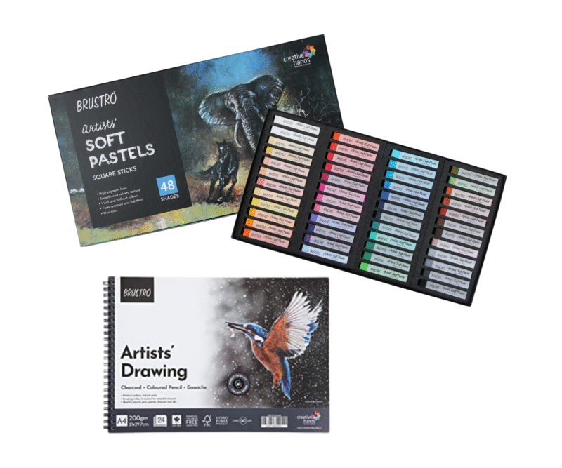 Brustro Artists Soft Pastels Set of 48 with Drawing Pad A4 - Image 5