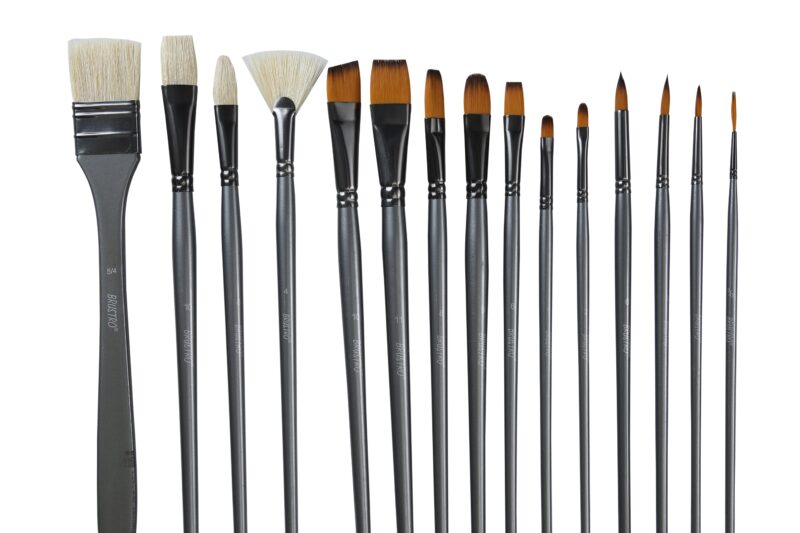 Brustro Artists’ Mixed Hair Brush Set of 15 IN PU BAG - Image 3
