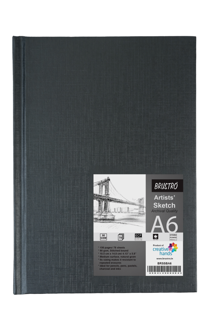 Brustro Artists Sketch Book A6 Size Stitched Bound 156 Pages 90 GSM (Acid Free) - Image 2