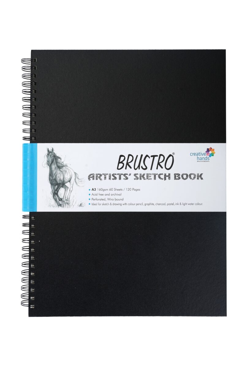 BRUSTRO Artists Wiro Bound Sketch Book| Spiral | A3 Size, 120 Pages, 160 GSM| Ideal for Students and Adults,Home, School, Students, Beginners, Professional Drawing, Sketching, Mandala Art - Image 4