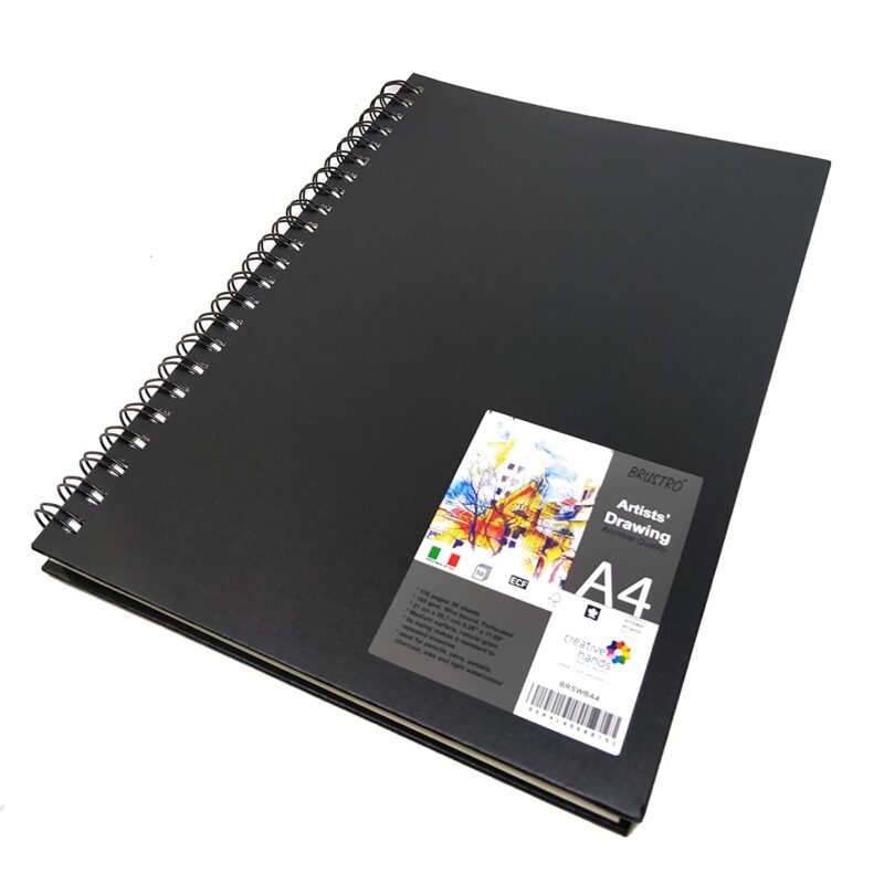 Brustro Artists Wiro Bound Sketch Book, A4 Size, 116 Pages, 160 GSM (Acid Free) - Image 3