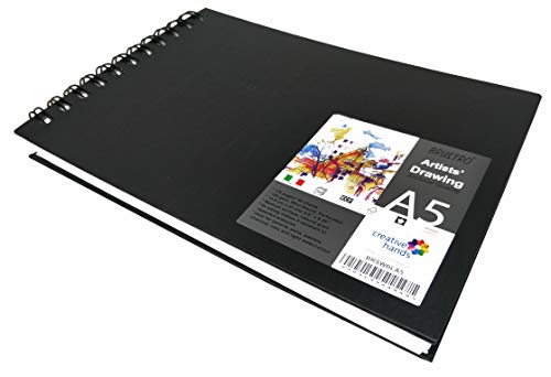 Brustro Artists Sketch Book Wiro Bound A5 Size, Landscape, 116 Pages,160 GSM (Acid Free) - Image 3