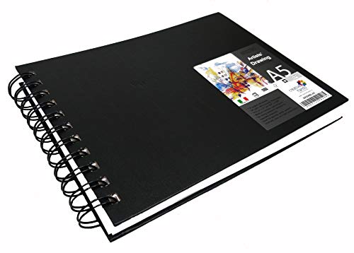 Brustro Artists Sketch Book Wiro Bound A5 Size, Landscape, 116 Pages,160 GSM (Acid Free) - Image 4