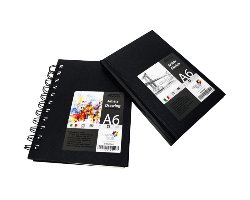 Brustro Artists Sketch Book A6 (Small) Size Stitched Bound 156 Pages 90 GSM, and Sketchbook A6 (Small) Size WIRO Bound, 116 Pages, 160 GSM (Acid Free) - Image 5