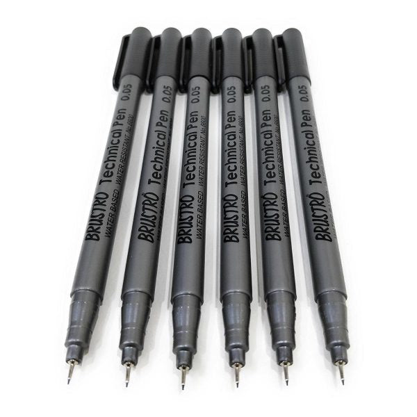 Brustro Technical Pen Black 0.05MM (Pack of 6) - Image 4