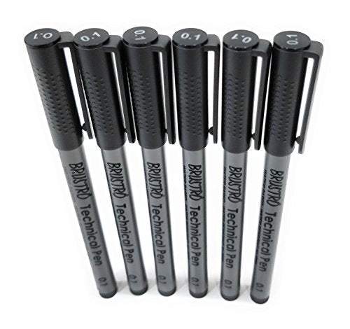 Brustro Technical Pen Black 0.1MM (Pack of 6) - Image 4