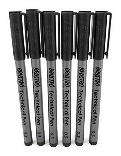 Brustro Technical Pen Black 0.5MM (Pack of 6) - Image 5