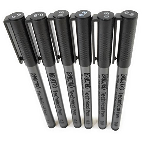 Brustro Technical Pen Black 0.8MM (Pack of 6) - Image 2