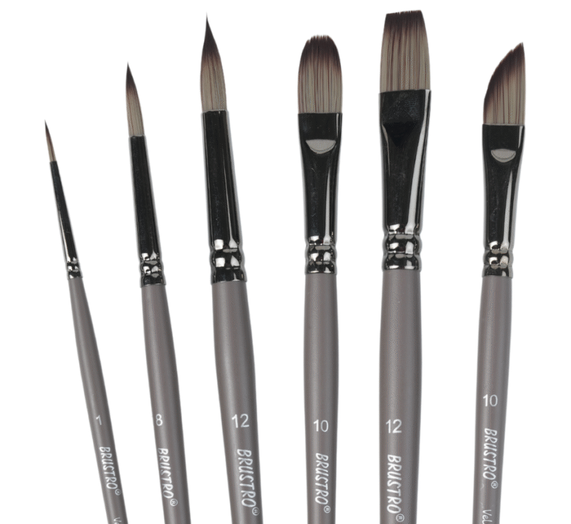 BRUSTRO Artist Metallic Watercolour Half Pans Set of 14 with Brustro VelveTouch Artist Brush Set of 6 - Image 3