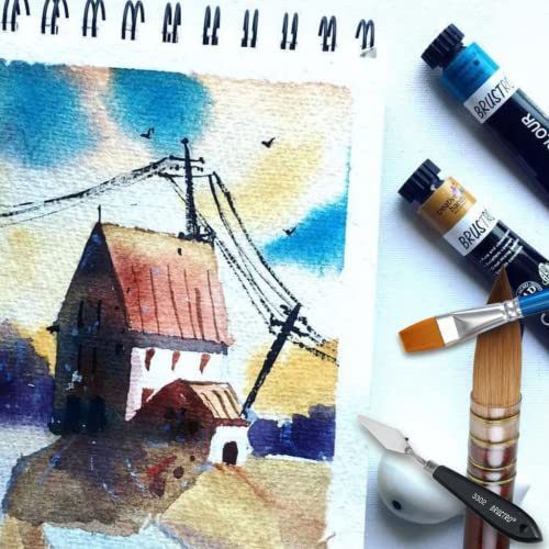 BRUSTRO Artist 100% Cotton Watercolour Wiro Bound Journal Cold Pressed 300 GSM, A5 – (20 Sheets) - Image 2