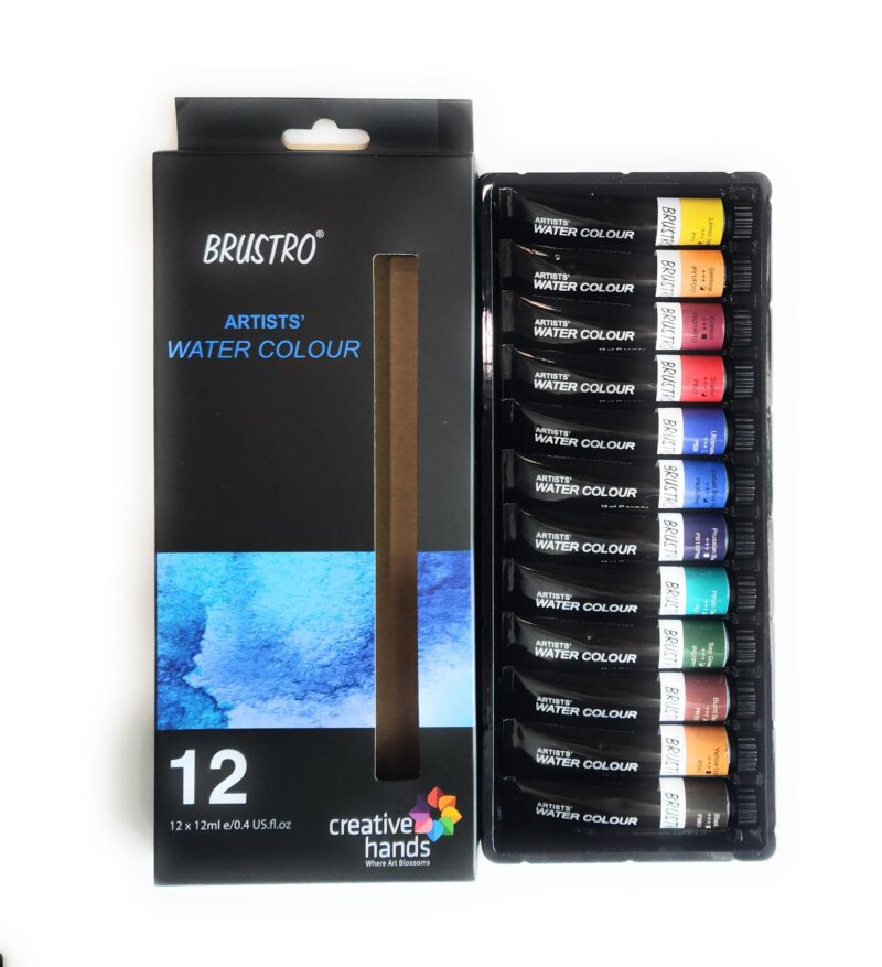 BRUSTRO Artist's Watercolour Paint | Set of 12 Colours X 12ML Tubes | Ideal for Landscape, Portrait, Paper, Painting, Artist, Professional watercolor, Transparent Colors, Painting Dry & Wet, Fine Art - Image 2