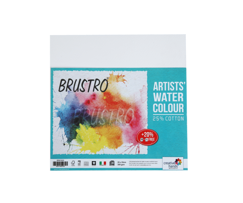 Brustro Watercolour Papers CP 300 GSM 20CM X 20CM (Pack of 30+6 Sheets) - Image 4