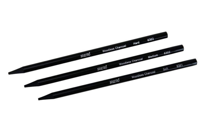 Brustro Woodless Charcoal Pencil Set of 6 (3 Soft, 2 Medium, 1 Hard) - Image 8