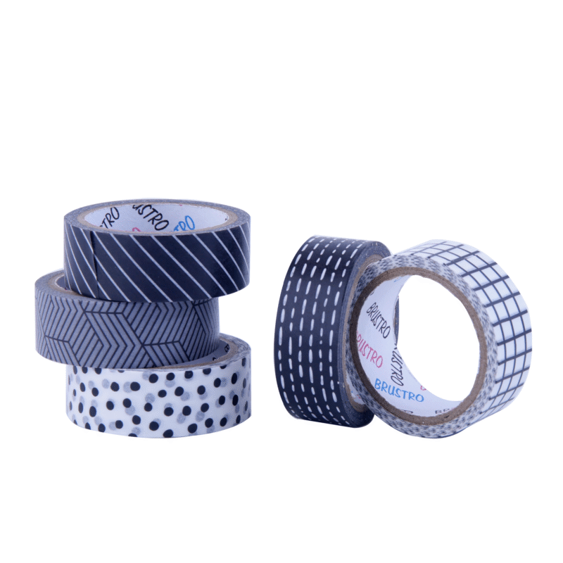 BRUSTRO Timeless Patterns Washi Tapes | Set of 5 | 15 mm x 5 mtrs | Low Tack Adhesive, Ideal for Scrapbooking, Planners, Card/Gift Wrapping, DIY, Home Decor, Art & Craft Supplies - Image 3