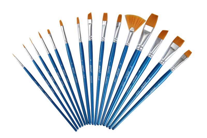 Brustro Synthetic Hair Short Handle Artists Brush Set of 15 in a Premium Zippered Brush Wallet - Image 4